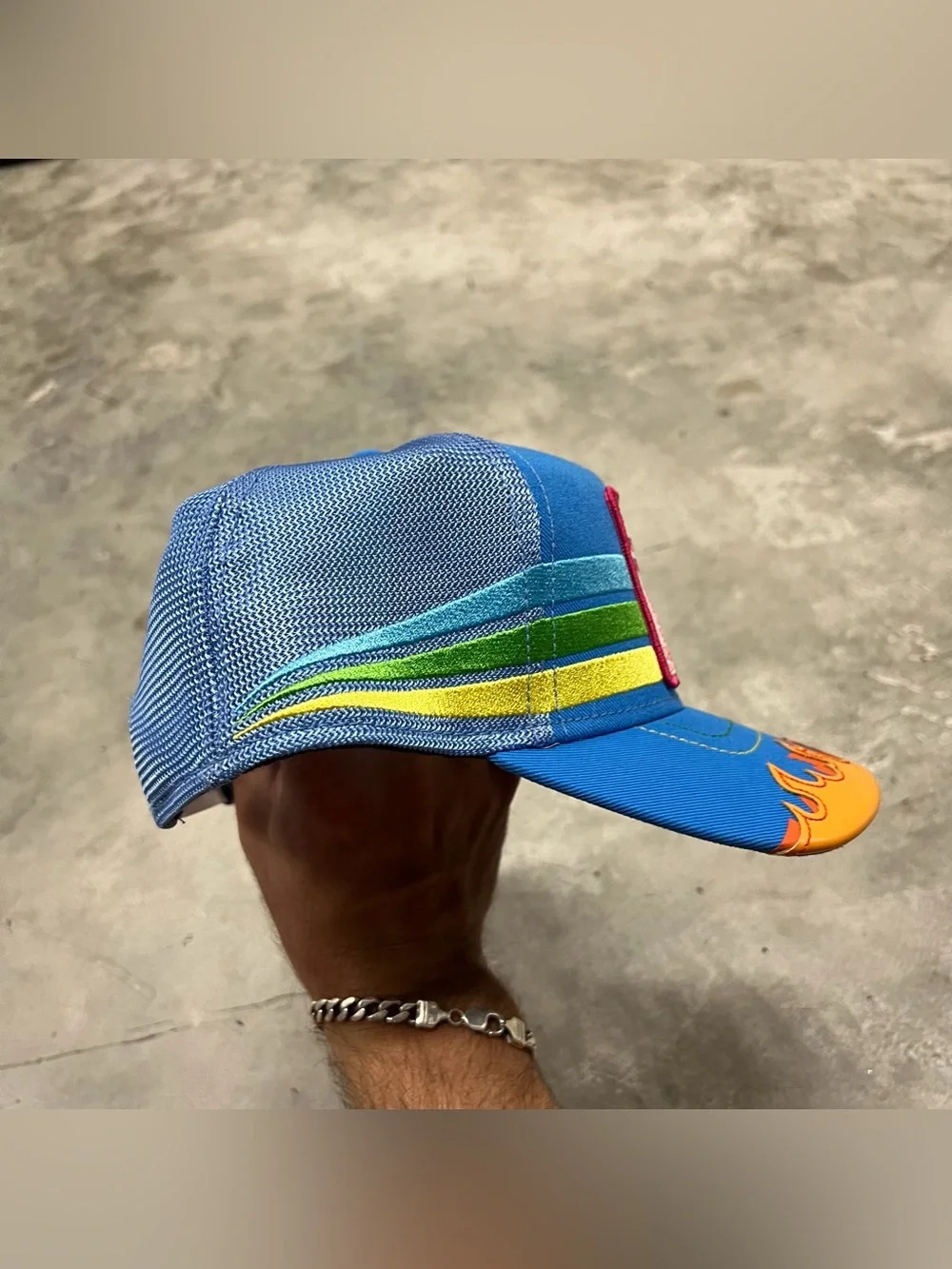 Goorin Bros Super Charged Blue Trucker Bunny Design Adjustable Snapback Hat